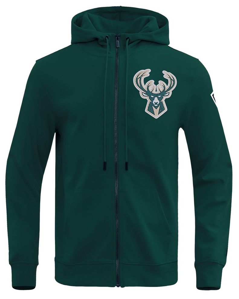Pro Standard Men's Milwaukee Bucks Green Classic Chenille Full-Zip Hoodie product image
