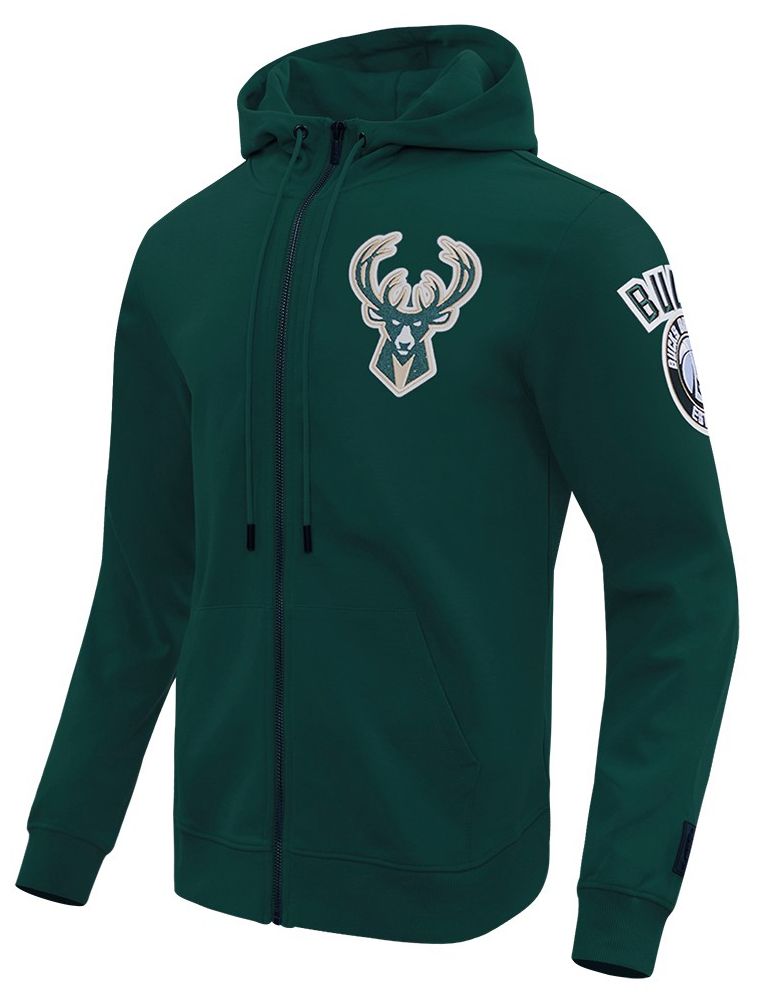 Pro Standard Men's Milwaukee Bucks Green Classic Chenille Full-Zip Hoodie product image