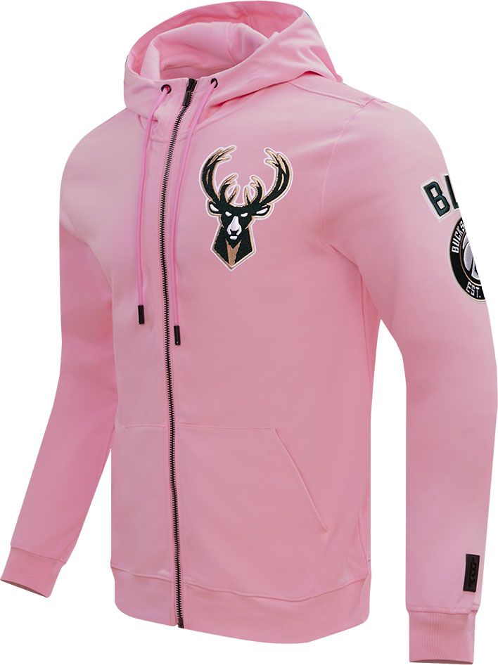 Pro Standard Men's Milwaukee Bucks Pink Chenille Full Zip Hoodie product image