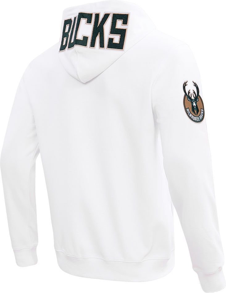 Pro Standard Men's Milwaukee Bucks White Chenille Full Zip Hoodie product image