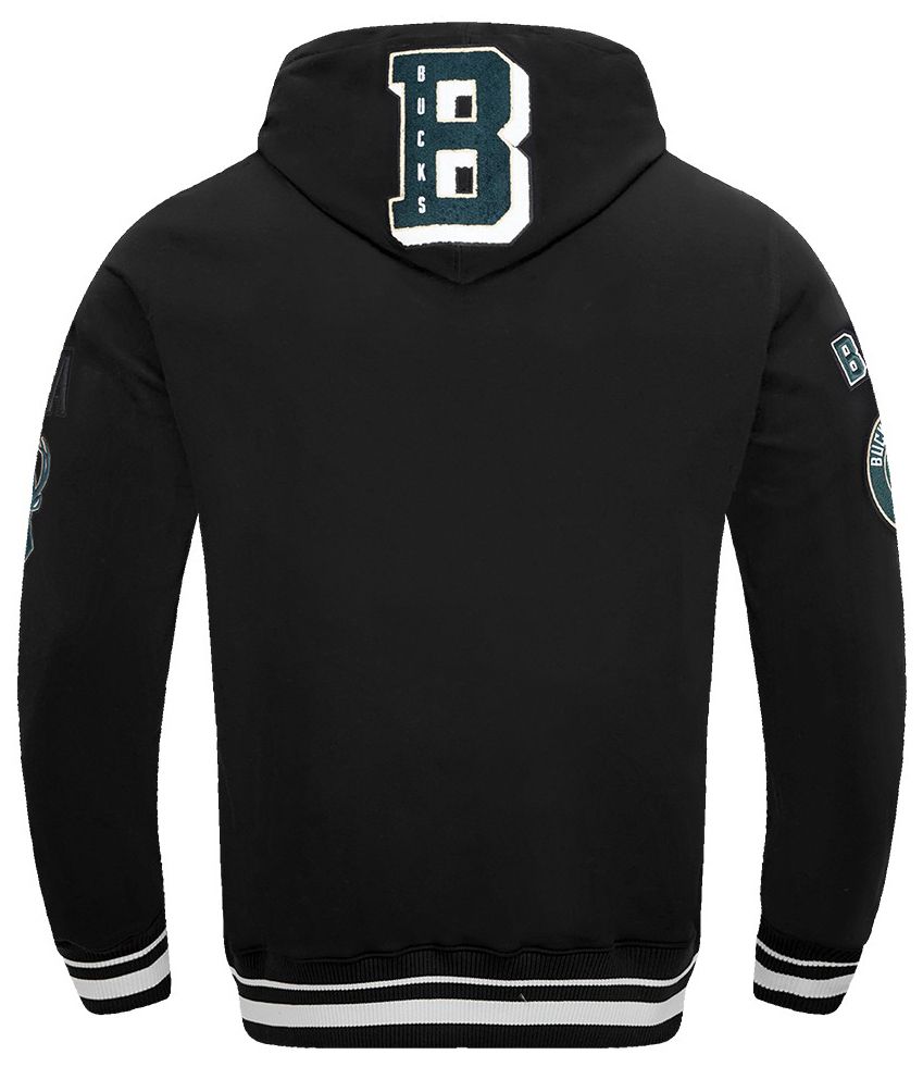 Pro Standard Men's Milwaukee Bucks Black Mash Up Rib Fleece Crewneck Sweatshirt product image