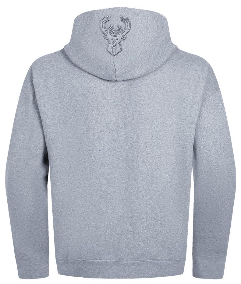 Pro Standard Men's Milwaukee Bucks Grey Neutral Drop Shoulder Fleece Hoodie product image