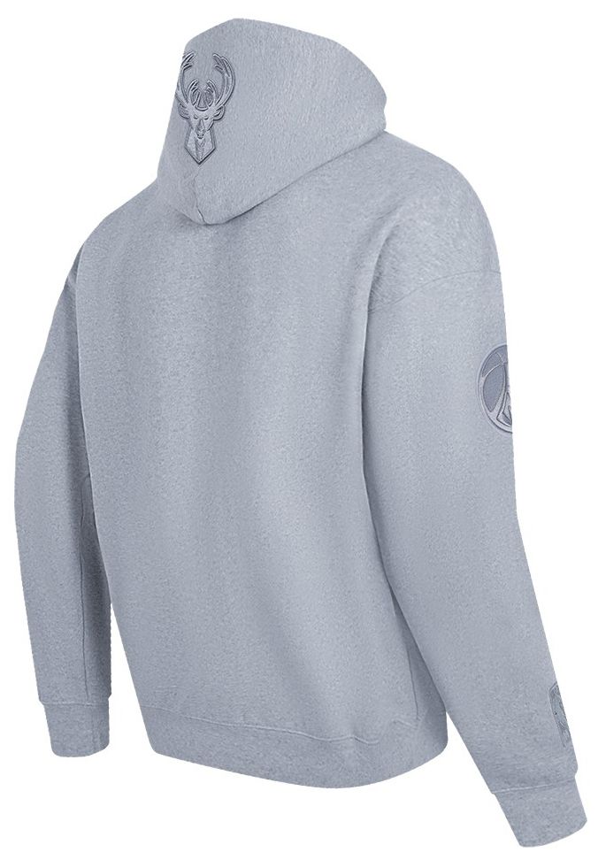 Pro Standard Men's Milwaukee Bucks Grey Neutral Drop Shoulder Fleece Hoodie product image