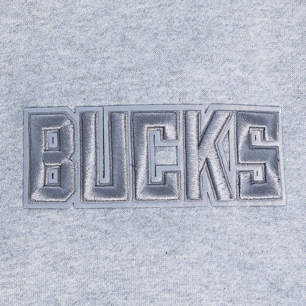 Pro Standard Men's Milwaukee Bucks Grey Neutral Drop Shoulder Fleece Hoodie product image