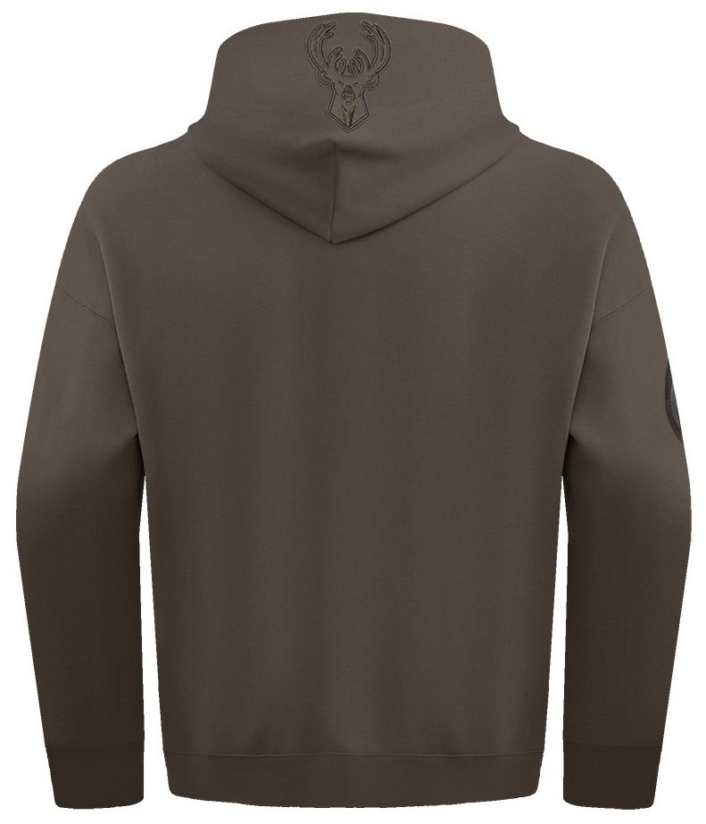 Pro Standard Men's Milwaukee Bucks Taupe Neutral Drop Shoulder Fleece Hoodie product image
