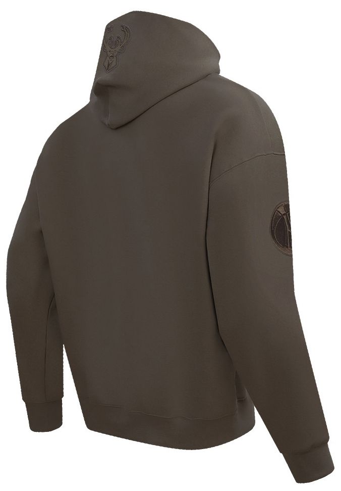Pro Standard Men's Milwaukee Bucks Taupe Neutral Drop Shoulder Fleece Hoodie product image