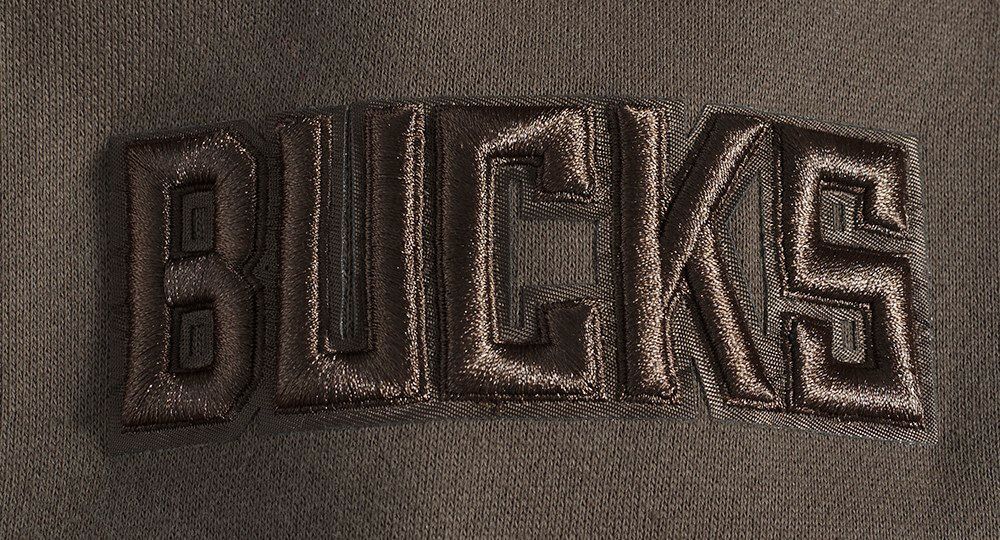 Pro Standard Men's Milwaukee Bucks Taupe Neutral Drop Shoulder Fleece Hoodie product image