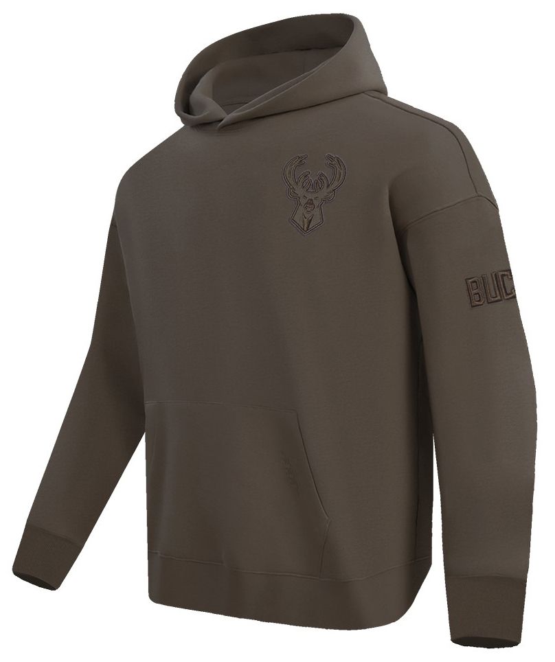 Pro Standard Men's Milwaukee Bucks Taupe Neutral Drop Shoulder Fleece Hoodie product image