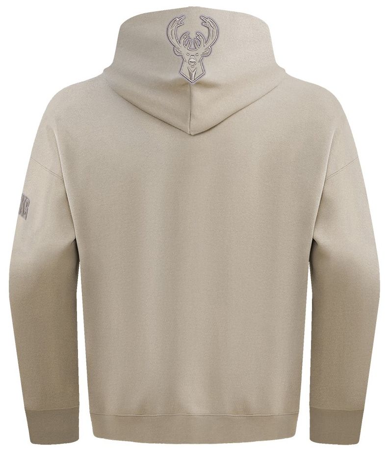 Pro Standard Men's Milwaukee Bucks Taupe Neutral Drop Shoulder Fleece Hoodie product image