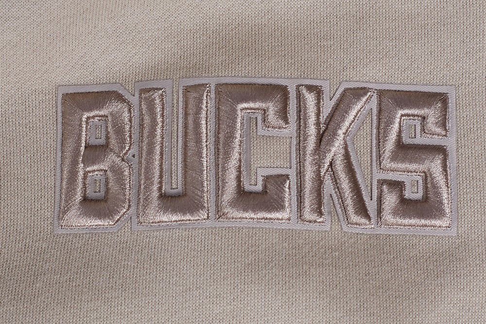 Pro Standard Men's Milwaukee Bucks Taupe Neutral Drop Shoulder Fleece Hoodie product image