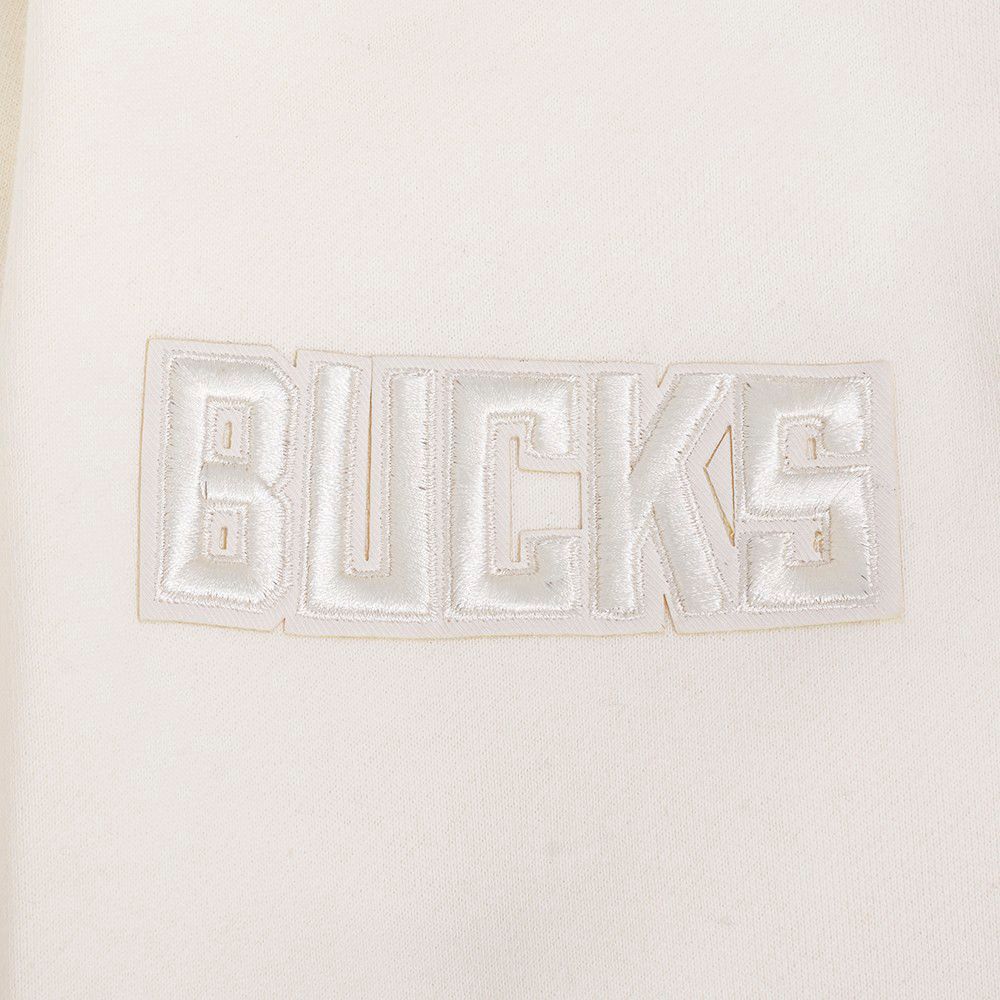 Pro Standard Men's Milwaukee Bucks Off White Neutral Drop Shoulder Fleece Crewneck Sweatshirt product image
