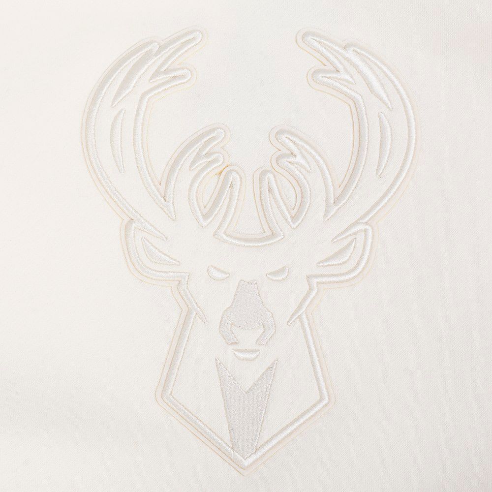 Pro Standard Men's Milwaukee Bucks Off White Neutral Drop Shoulder Fleece Crewneck Sweatshirt product image