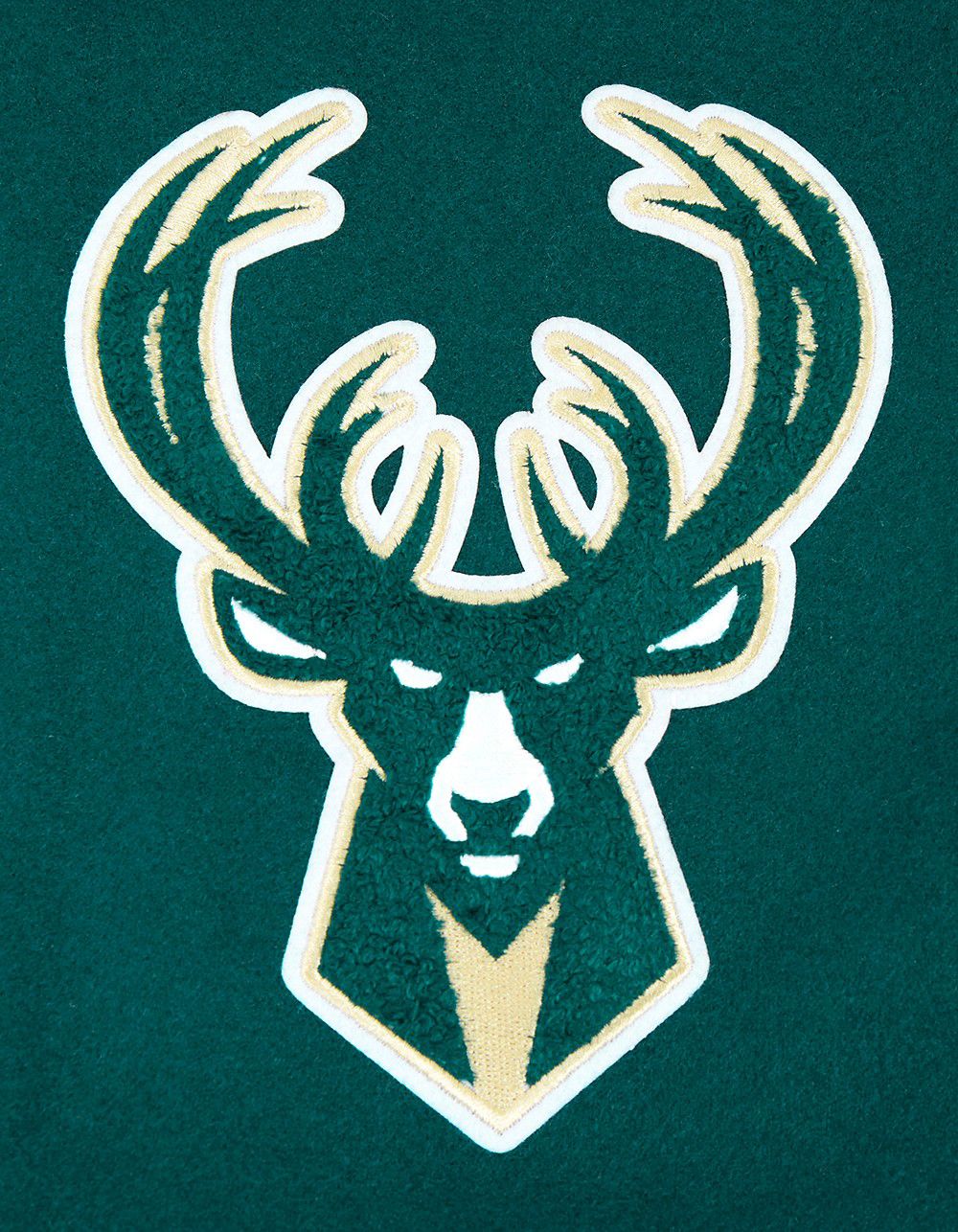 Pro Standard Men's Milwaukee Bucks Green Script Tail Rib Wool Varsity Jacket product image