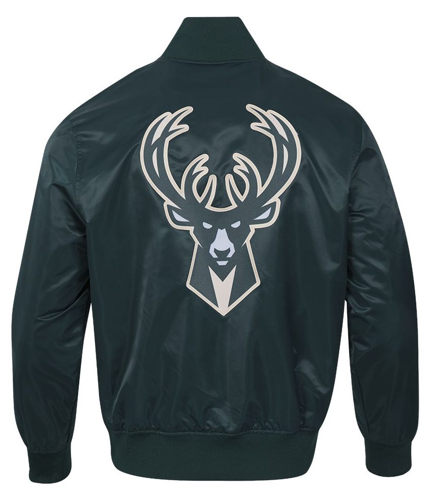 Pro Standard Men's Milwaukee Bucks Green Script Tail Satin Jacket product image
