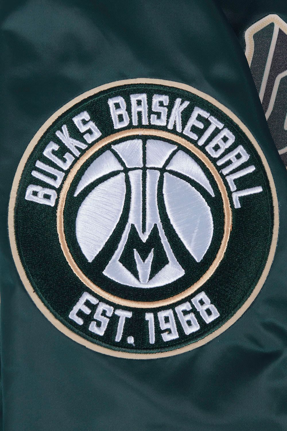 Pro Standard Men's Milwaukee Bucks Green Script Tail Satin Jacket product image
