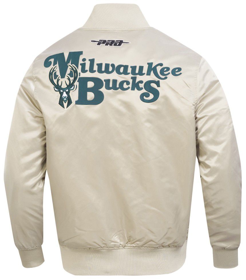 Pro Standard Men's Milwaukee Bucks Taupe Souvenir Satin Jacket product image