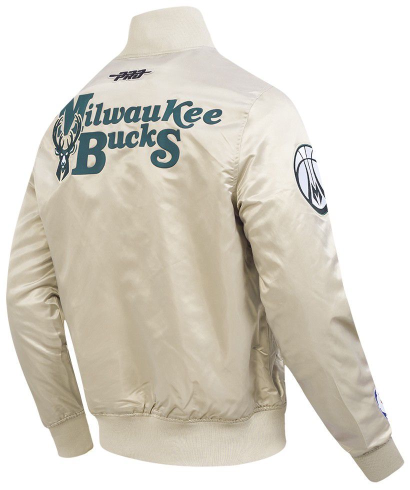 Pro Standard Men's Milwaukee Bucks Taupe Souvenir Satin Jacket product image
