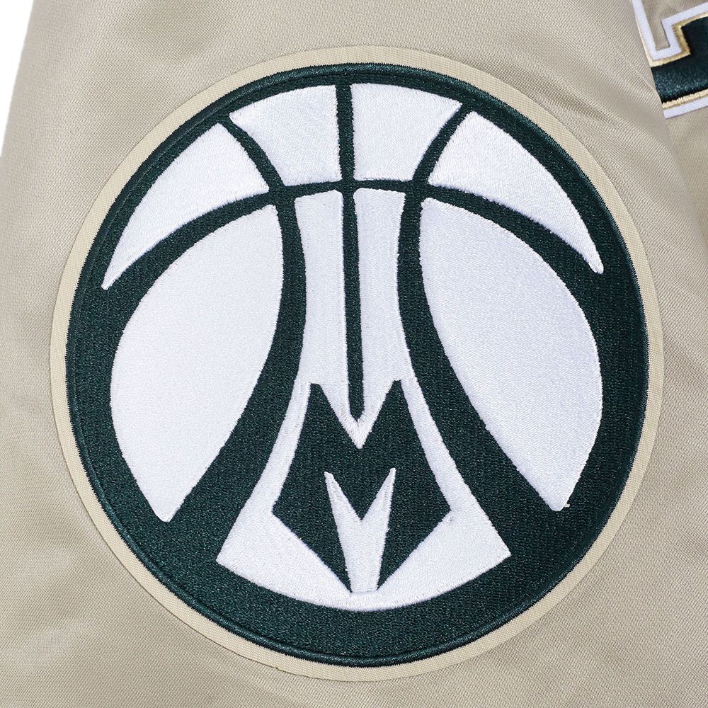 Pro Standard Men's Milwaukee Bucks Taupe Souvenir Satin Jacket product image