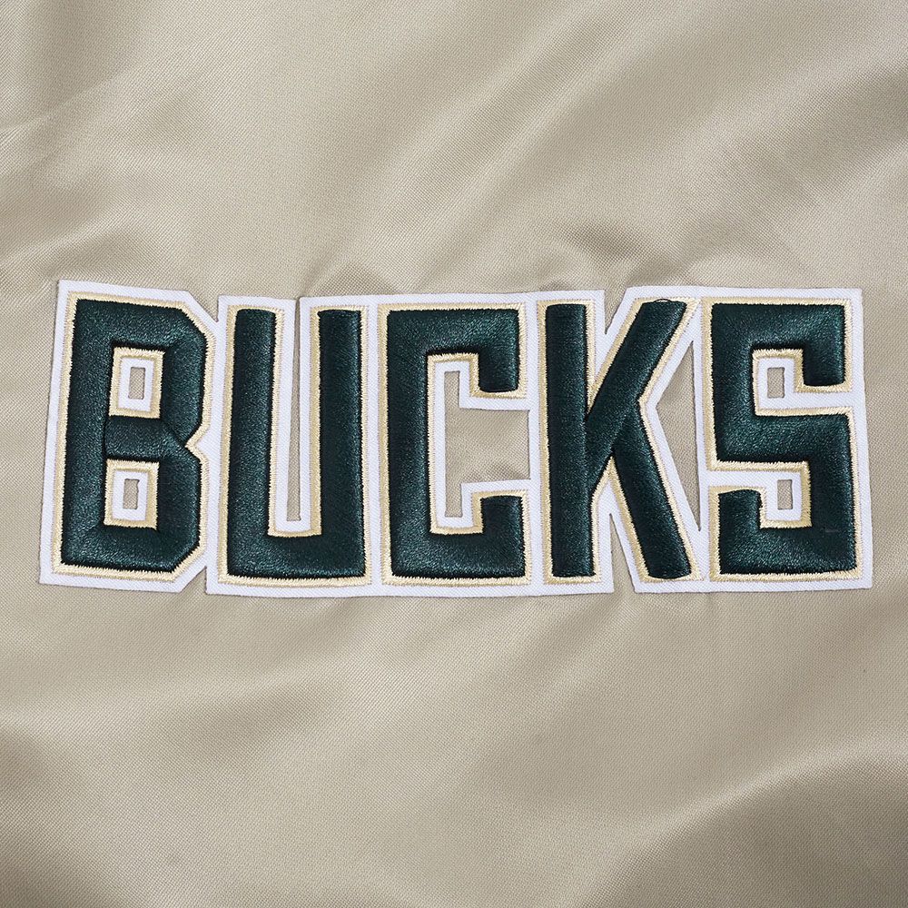 Pro Standard Men's Milwaukee Bucks Taupe Souvenir Satin Jacket product image