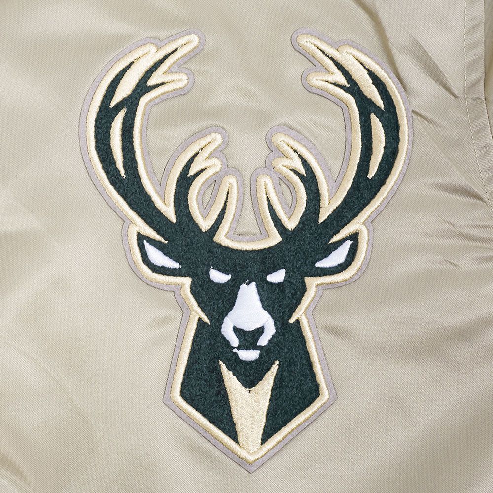 Pro Standard Men's Milwaukee Bucks Taupe Souvenir Satin Jacket product image