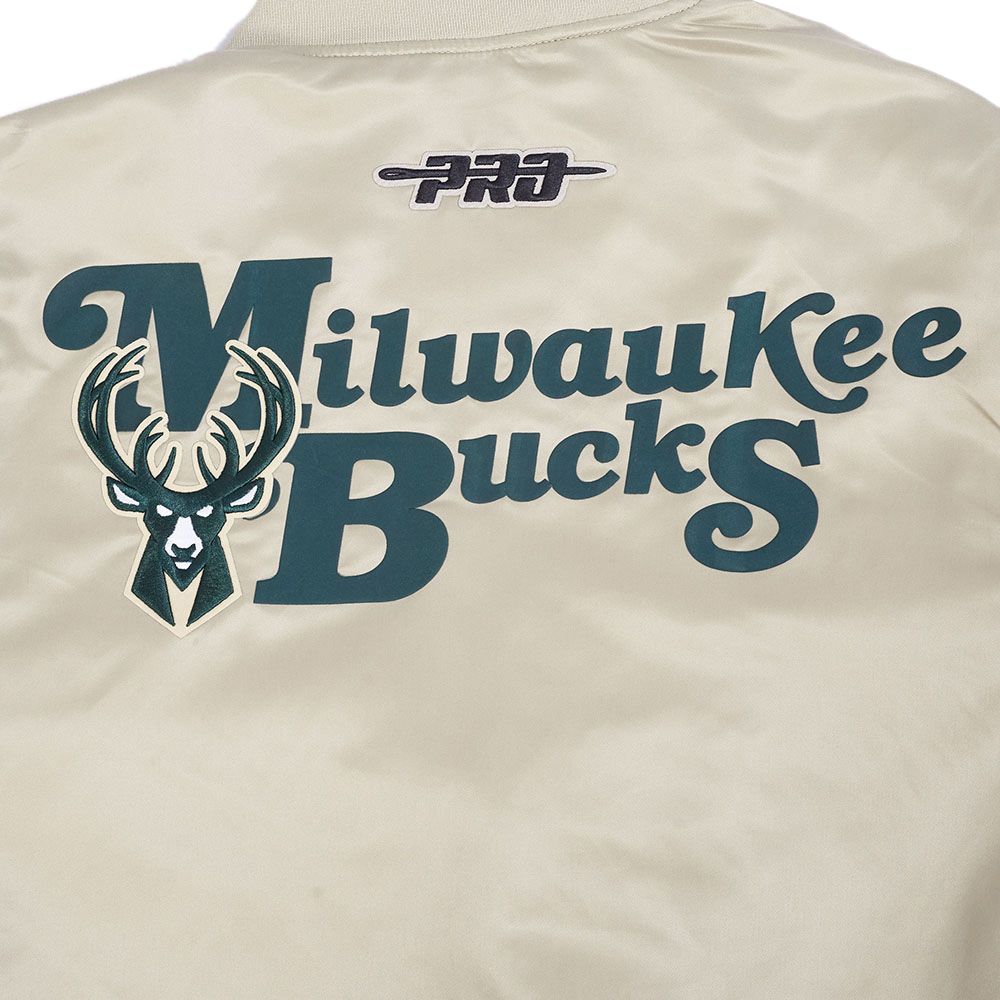Pro Standard Men's Milwaukee Bucks Taupe Souvenir Satin Jacket product image