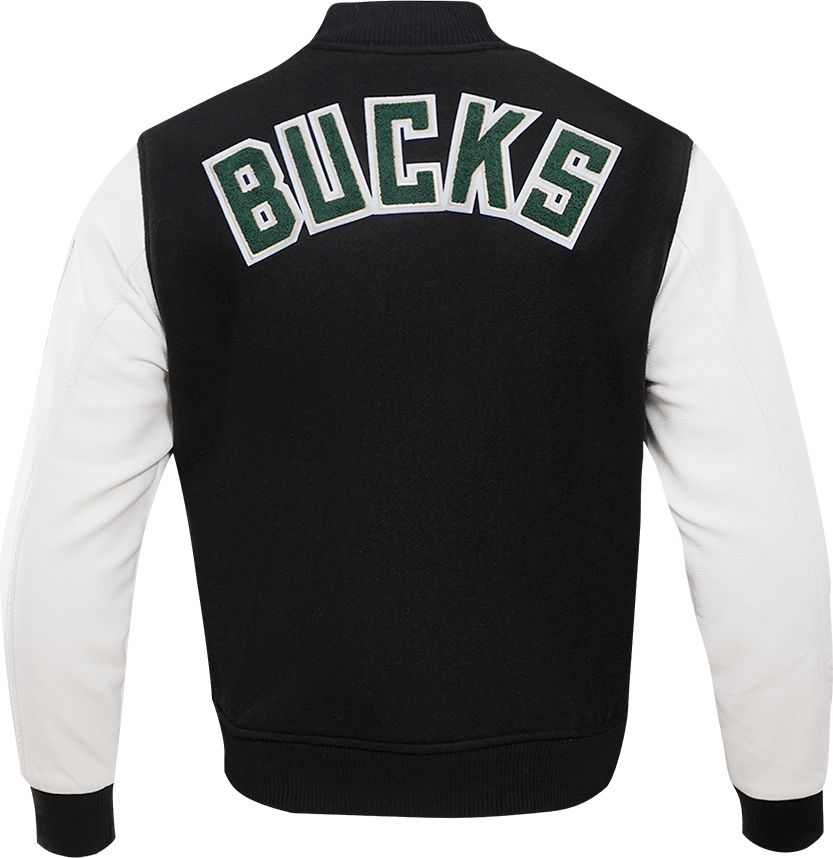 Pro Standard Men's Milwaukee Bucks Black Classic Wool Varsity Jacket product image