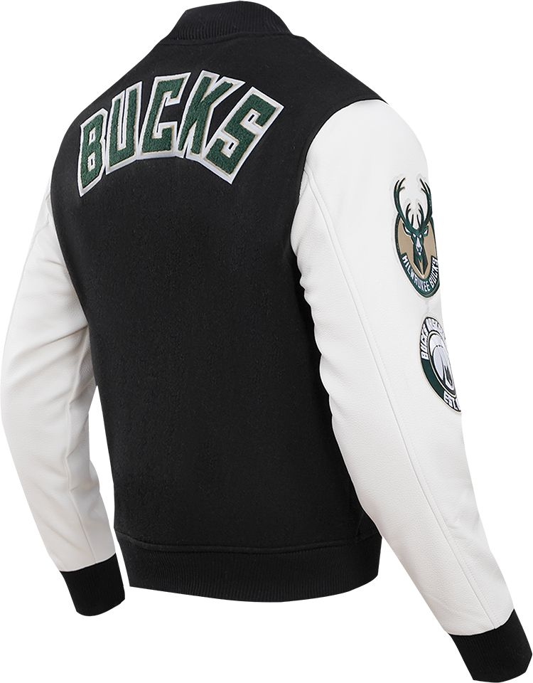 Pro Standard Men's Milwaukee Bucks Black Classic Wool Varsity Jacket product image