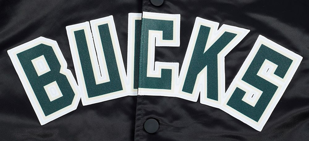 Pro Standard Men's Milwaukee Bucks Black Big Logo Satin Jacket product image