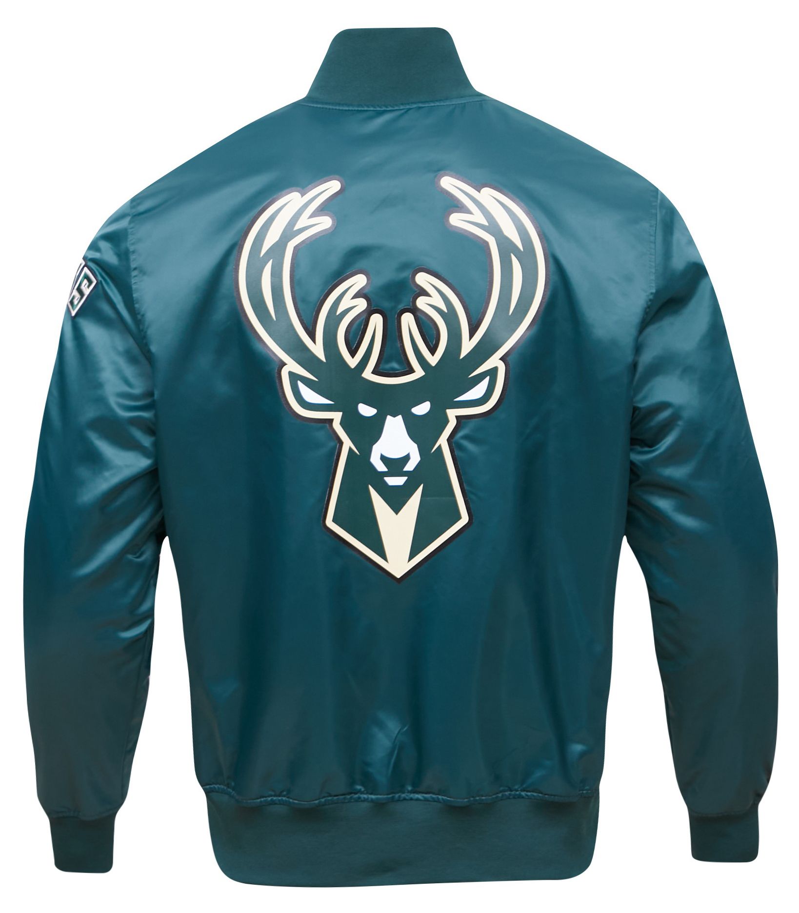 Pro Standard Men's Milwaukee Bucks Green Big Logo Satin Jacket product image