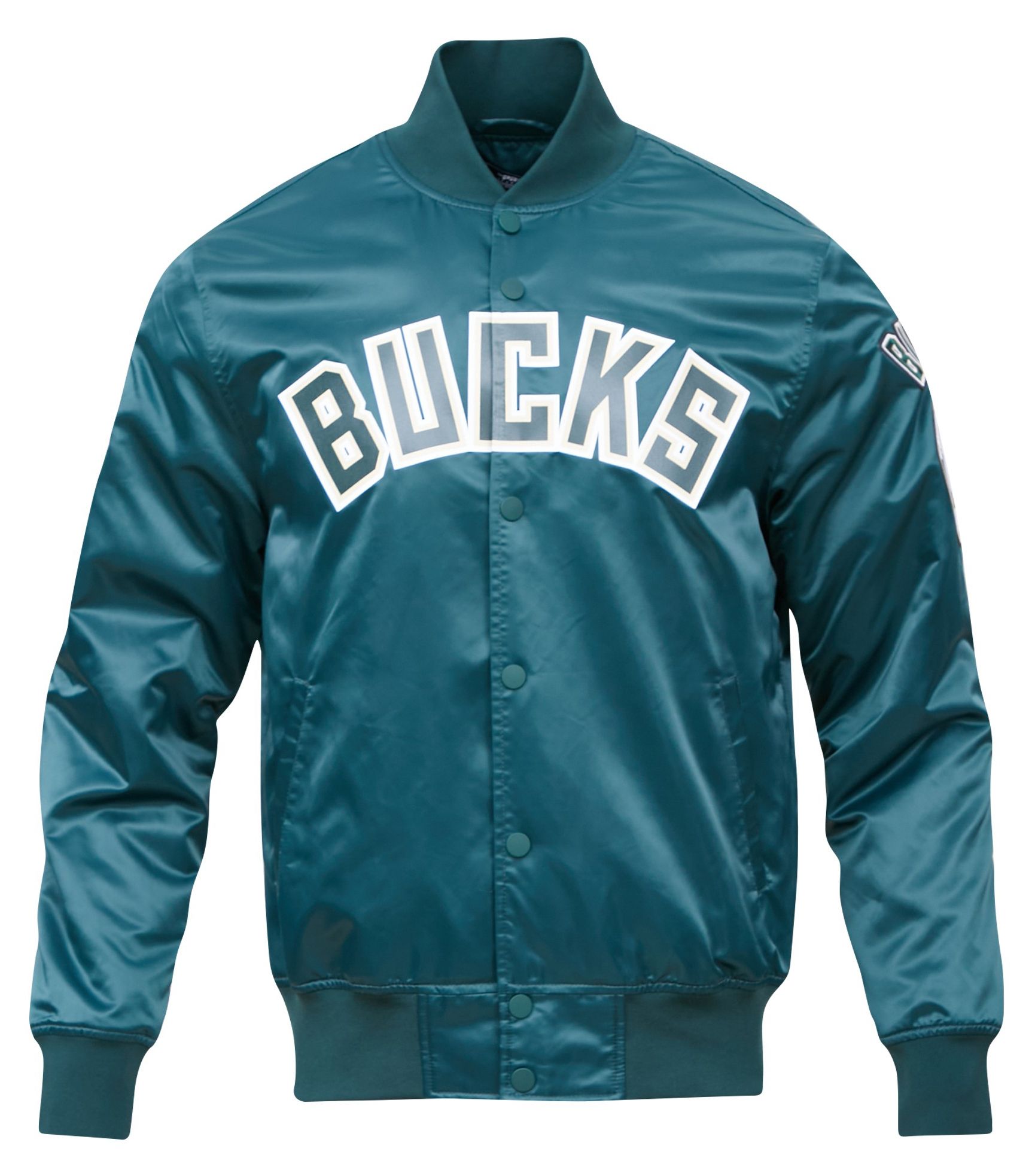 Pro Standard Men's Milwaukee Bucks Green Big Logo Satin Jacket product image