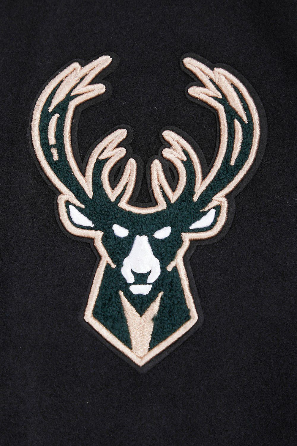 Pro Standard Men's Milwaukee Bucks Black Retro Classic Rib Wool Varsity Jacket product image