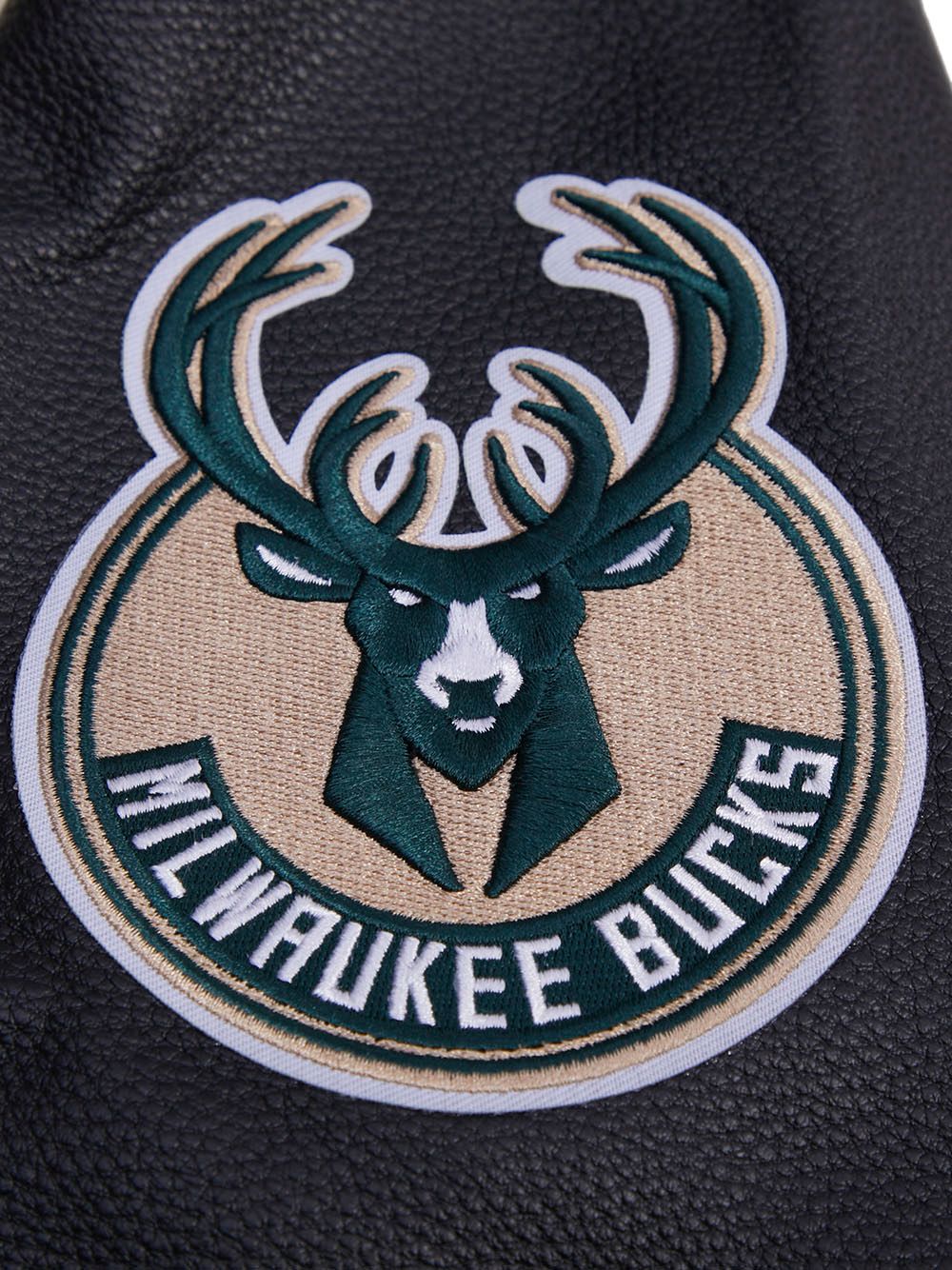 Pro Standard Men's Milwaukee Bucks Off White Retro Classic Rib Wool Varsity Jacket product image