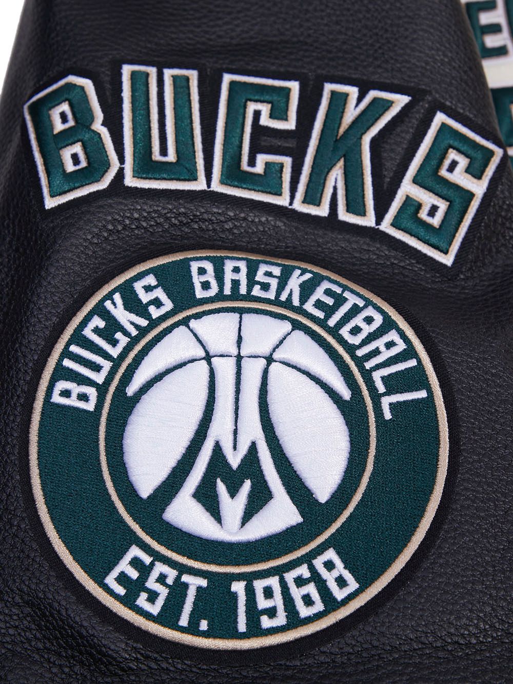 Pro Standard Men's Milwaukee Bucks Off White Retro Classic Rib Wool Varsity Jacket product image