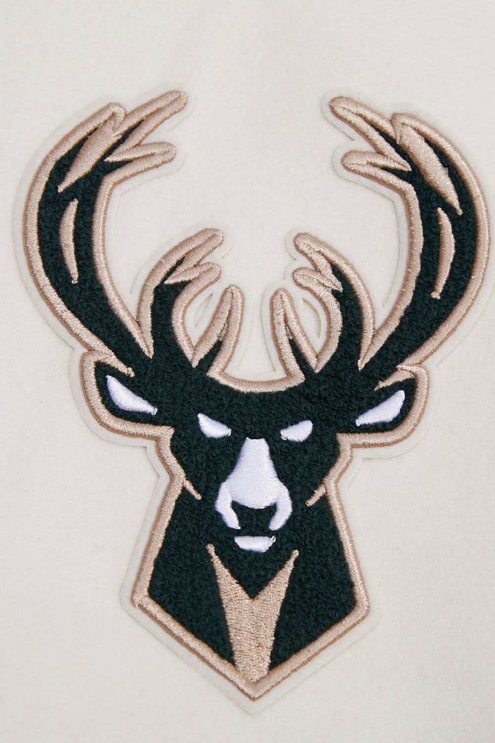 Pro Standard Men's Milwaukee Bucks Off White Retro Classic Rib Wool Varsity Jacket product image