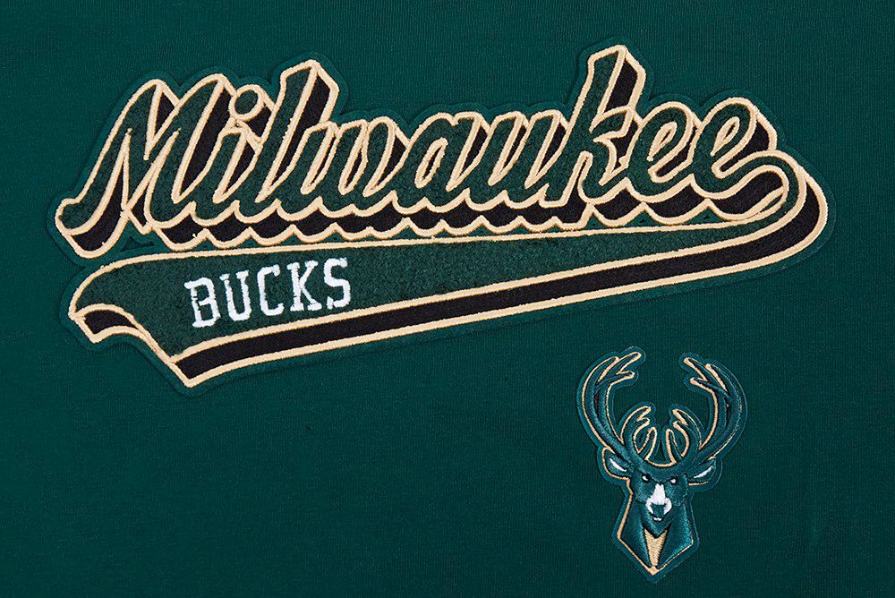 Pro Standard Women's Milwaukee Bucks Green Script Tail Boyfriend T-Shirt product image