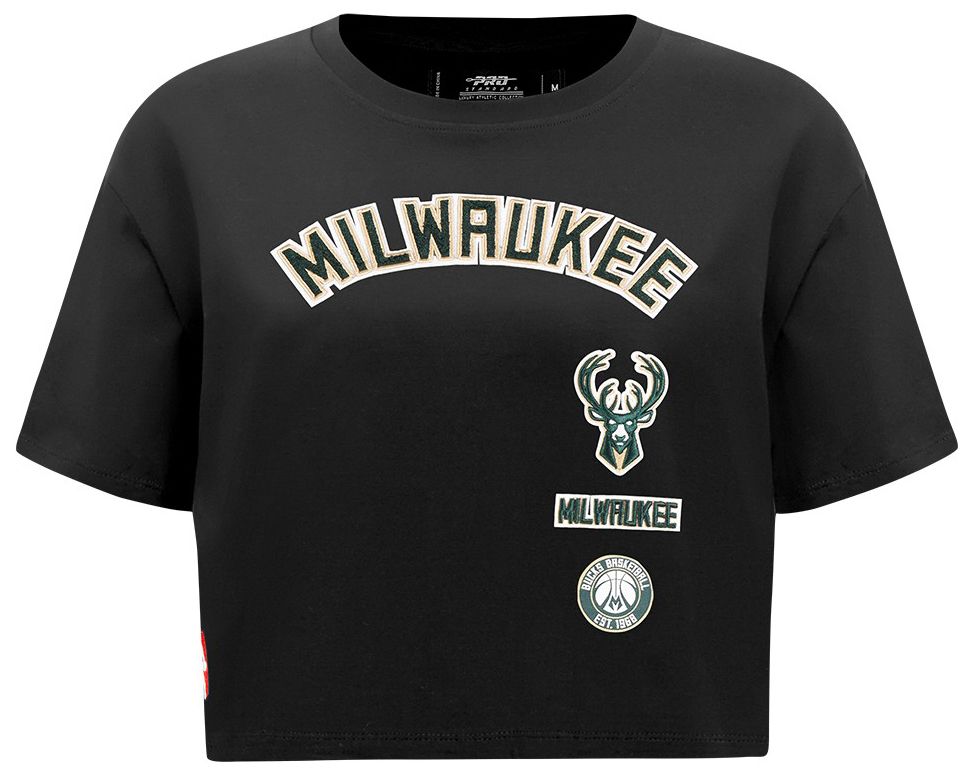 Pro Standard Women's Milwaukee Bucks Black Retro Classic Boxy T-Shirt product image