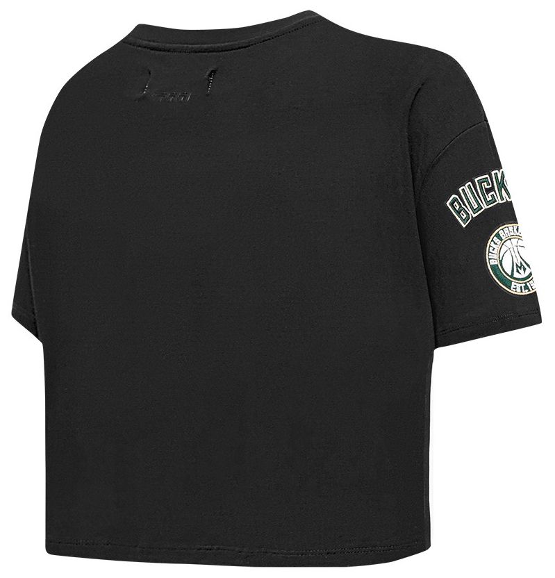 Pro Standard Women's Milwaukee Bucks Black Mash Up Boxy T-Shirt product image