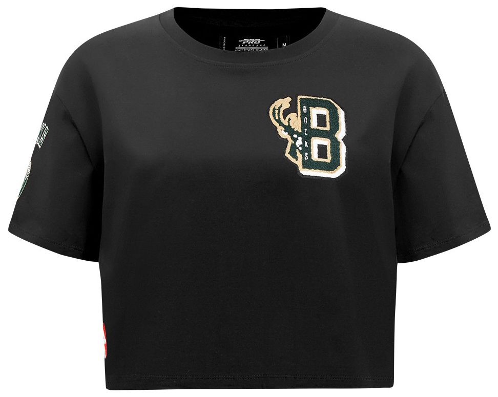 Pro Standard Women's Milwaukee Bucks Black Mash Up Boxy T-Shirt product image