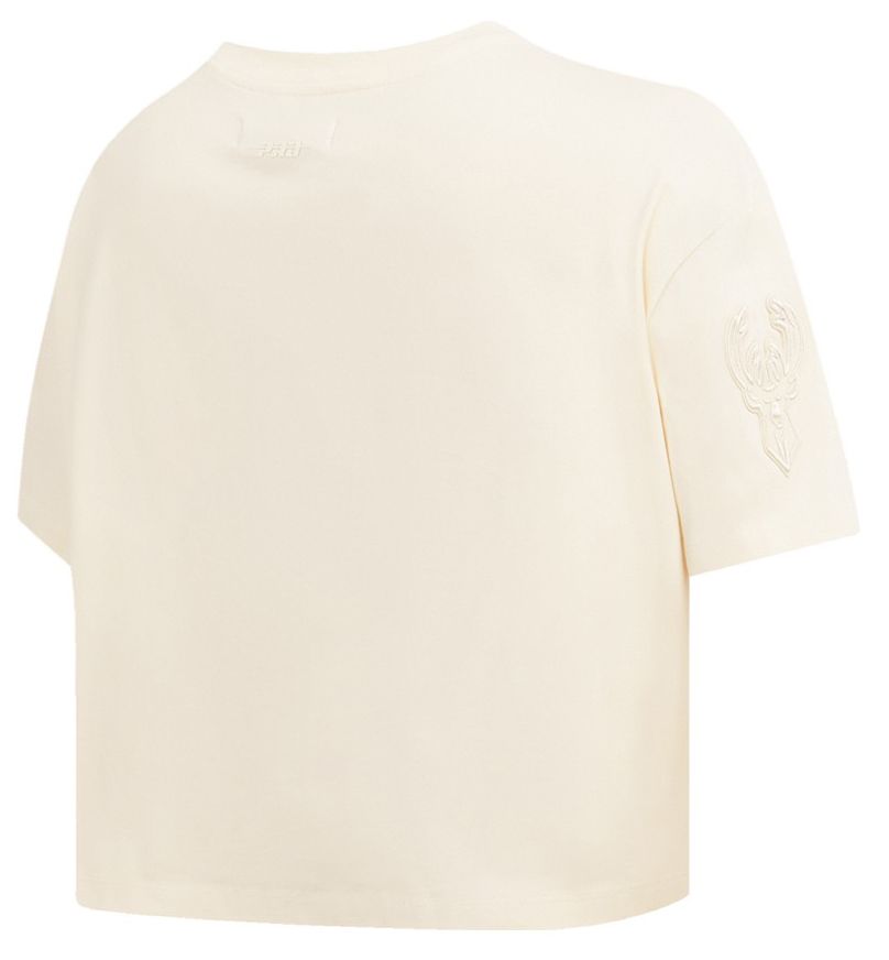 Pro Standard Women's Milwaukee Bucks Off White Neutral Boxy T-Shirt product image