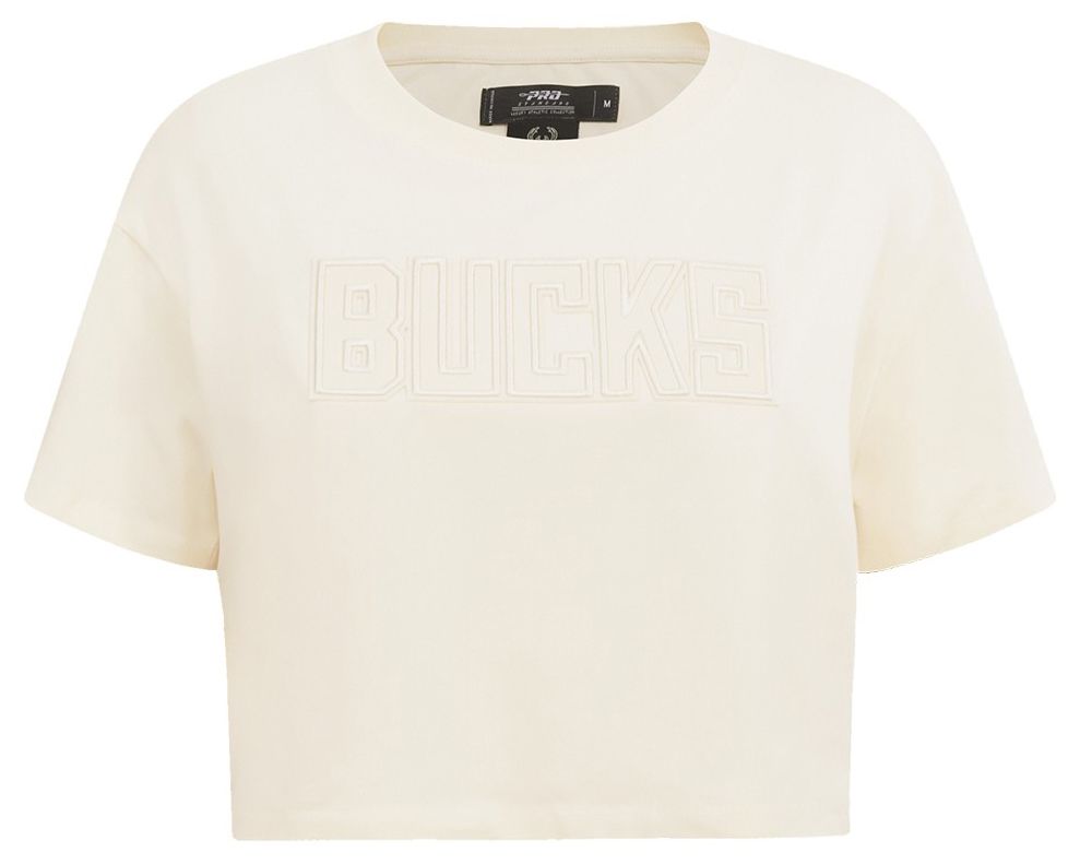 Pro Standard Women's Milwaukee Bucks Off White Neutral Boxy T-Shirt product image