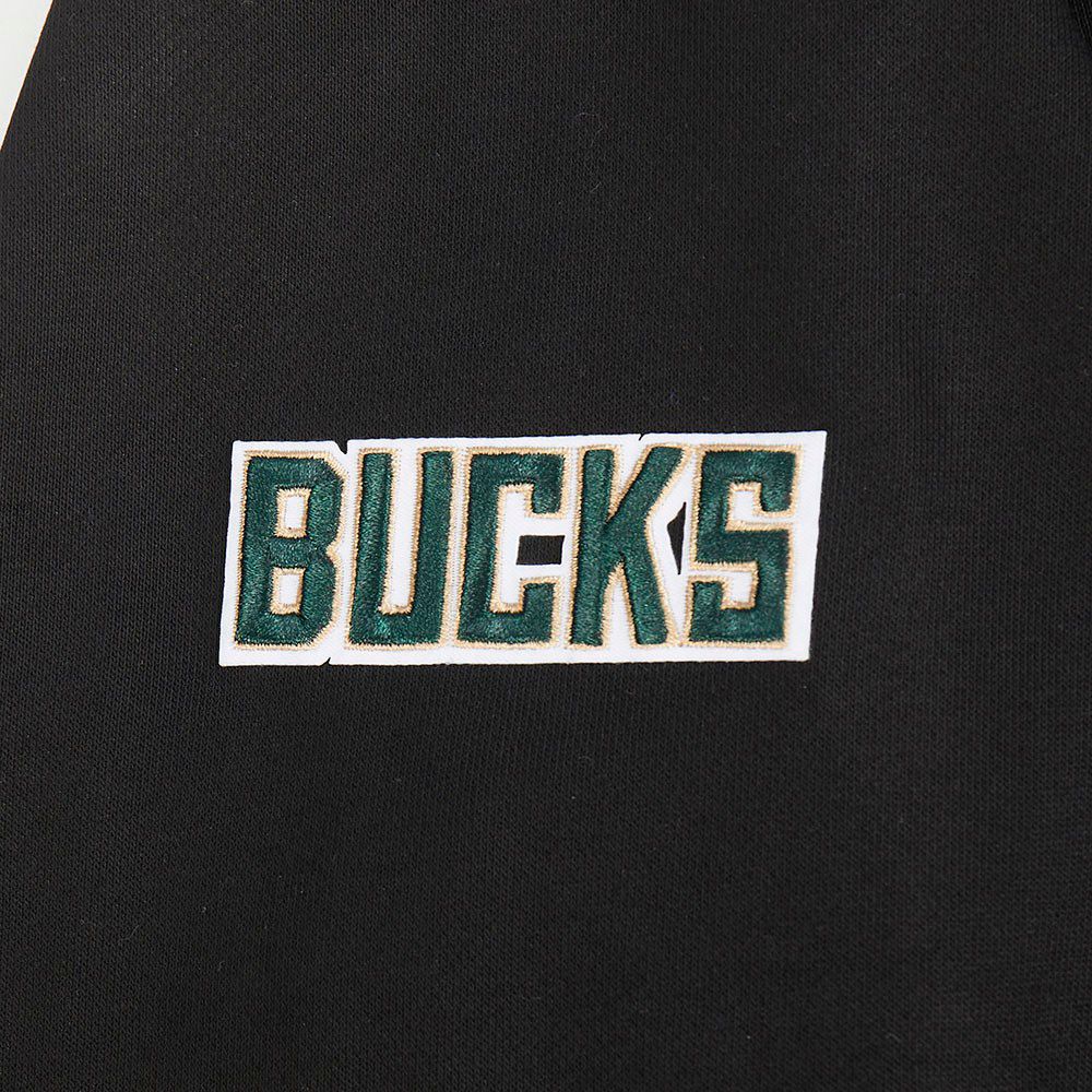 Pro Standard Women's Milwaukee Bucks Black Retro Classic Cropped Fleece Pullover Hoodie product image
