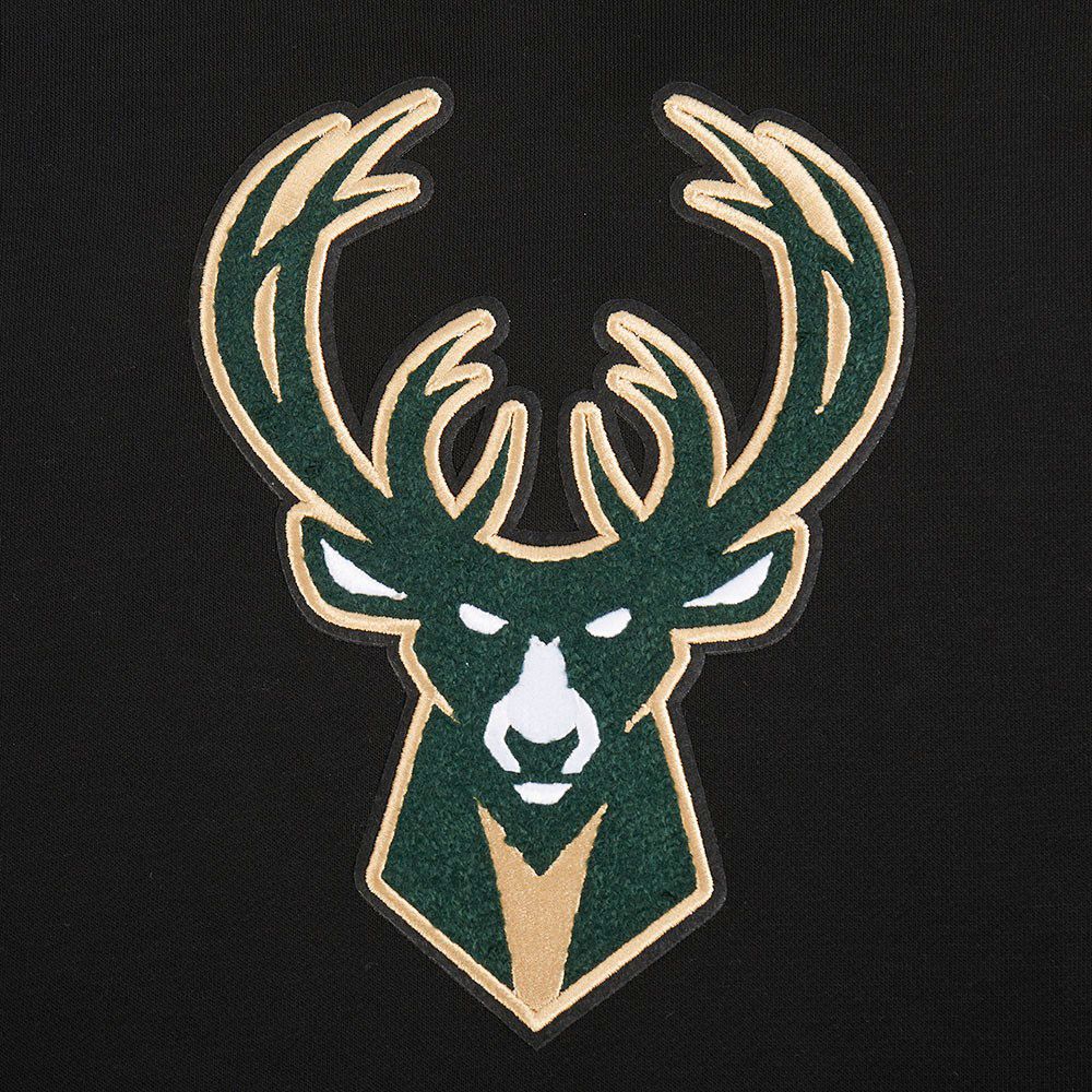 Pro Standard Women's Milwaukee Bucks Black Retro Classic Cropped Fleece Pullover Hoodie product image