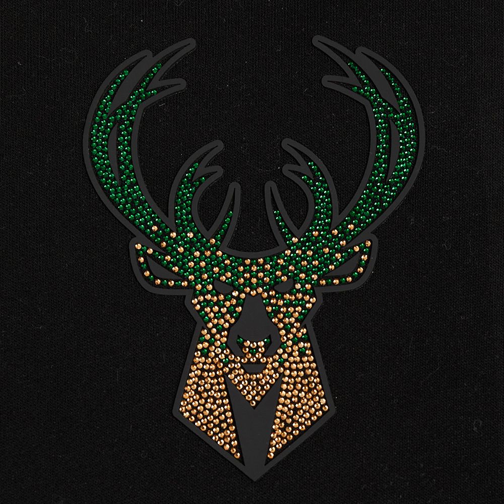 Pro Standard Women's Milwaukee Bucks Jewel Cropped Pullover Hoodie product image