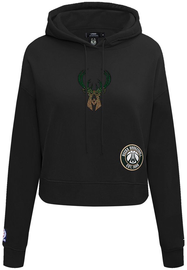 Pro Standard Women's Milwaukee Bucks Jewel Cropped Pullover Hoodie product image