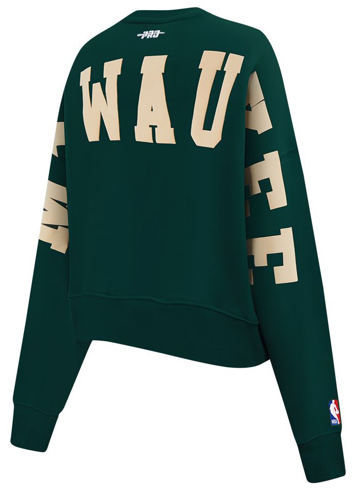 Pro Standard Women's Milwaukee Bucks Green Wingspan Fleece Crewneck Sweatshirt product image