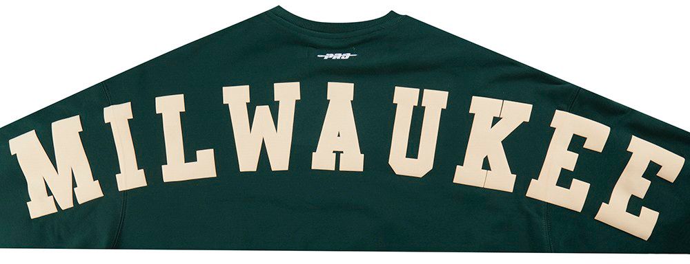 Pro Standard Women's Milwaukee Bucks Green Wingspan Fleece Crewneck Sweatshirt product image