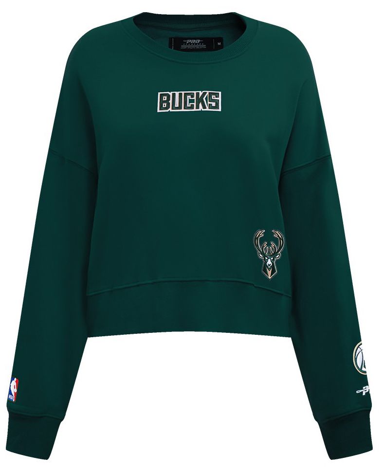 Pro Standard Women's Milwaukee Bucks Green Wingspan Fleece Crewneck Sweatshirt product image