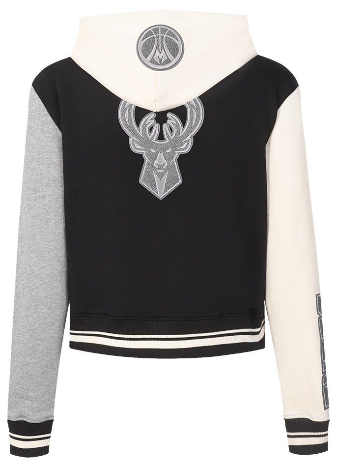 Pro Standard Women's Milwaukee Bucks Black Reverse French Terry Pullover Hoodie product image