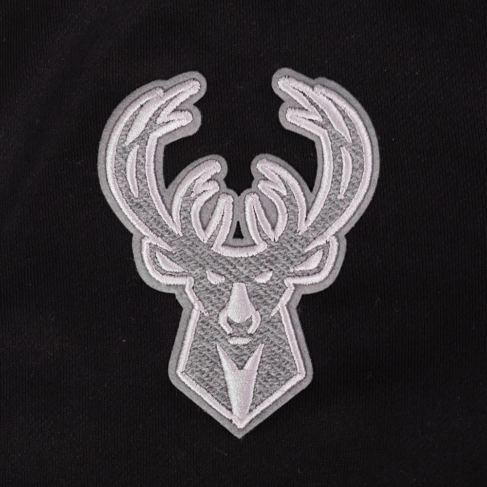 Pro Standard Women's Milwaukee Bucks Black Reverse French Terry Pullover Hoodie product image
