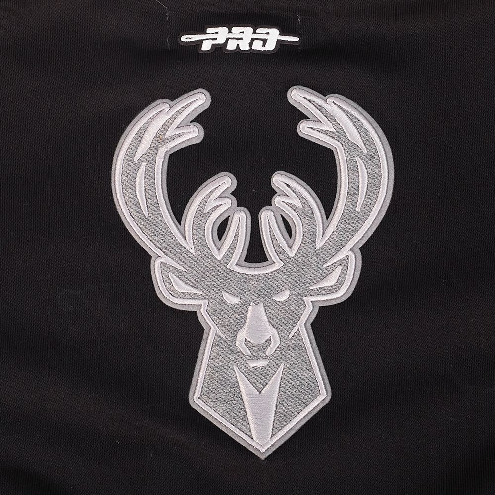 Pro Standard Women's Milwaukee Bucks Black Reverse French Terry Pullover Hoodie product image